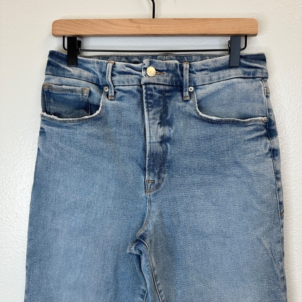 Good American Blue Straight Leg High Waisted Jeans size 10/30 - Picture 3 of 7